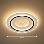 LED -csillár 125W -os vászon távirányítóval, kerek, hideg/forró/semleges fény, instabil, fekete