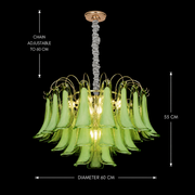 Candelabru Cristal MURANO Magno 7xE14, D60 cm, Verde, Inaltime Reglabila, Metal si Cristal Candelabre Cristal Default Title Alessandro Design