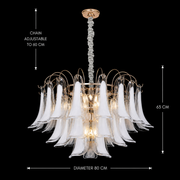 Candelabru Cristal MURANO Regalis 17xE14, D80 cm, Alb, Inaltime Reglabila, Metal si Cristal Candelabre Cristal Default Title Alessandro Design