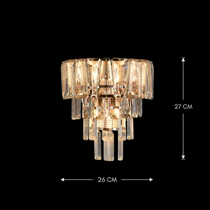 Candelabru Cristal tip Aplica VELMONT 3xE14, 26 cm, Auriu, Inaltime Reglabila, Metal si Cristal Candelabre Cristal Default Title Alessandro Design