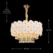 Candelabru Cristal PETAL Nobile 6xE14, D40 cm, Auriu, Inaltime Reglabila, Metal si Cristal Candelabre Cristal Default Title Alessandro Design