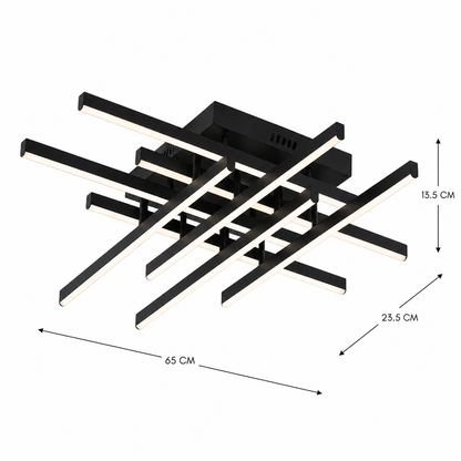 LED csillár távirányítóval LINEX, 108 W, 8 elem, hideg/meleg/semleges fény, szabályozható, fekete LED csillárok távirányítóval Alapértelmezett cím Alessandro Design
