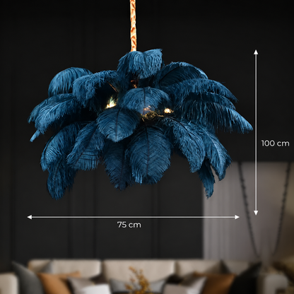 Minoss csillár, 8 W, hideg fény 6000K, tollak, 1xE27, átmérő 75 cm, fekete modern kandeláber Alapértelmezett cím Alessandro Design