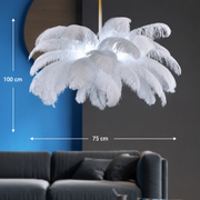 Minoss Modern csillár, 8W, hideg fény 6000K, átmérő 75 cm, tollak, fehér Modern csillárok Alapértelmezett cím Alessandro Design