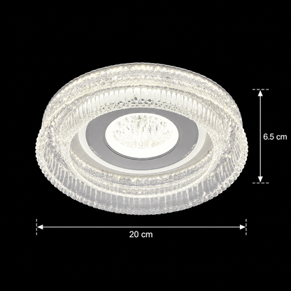 Lustra LED MARU Petito, 29W, Diametru 20cm, Lumina Calda/Neutra/Rece, Alb, Metal si Cristal