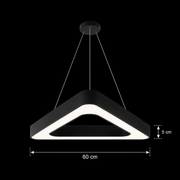Lustra LED suspendata ANGLE, 60cm, 25W, Inaltime Reglabila, Lumina Rece, Negru, Metal si Acril