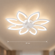 Lustra LED Ventilator ANEMO cu Telecomanda, 48W, D87cm, Lumina Rece/Neutra/Calda, Metal si Plastic, Alb