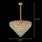 WINDSOR Supremo kristálycsillár 10xE14, átmérő 80 cm, fényes arany, állítható magasság