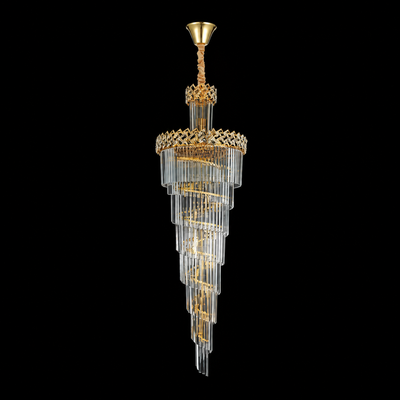 WINDSOR Altiora kristálycsillár, átmérő 60 cm, magasság 180 cm, 26xE14, fényes arany, állítható magasság, elegáns kivitel
