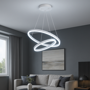 Lustra LED suspendata cu telecomanda CASIANA 41W, 2 Cercuri, lumina Rece/Calda/Neutra, Dimabila, Alb, Inaltime Reglabila Lustre LED cu Telecomanda Default Title Alessandro Design