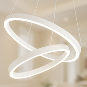 Lustra LED suspendata cu telecomanda CASIANA 41W, 2 Cercuri, lumina Rece/Calda/Neutra, Dimabila, Alb, Inaltime Reglabila Lustre LED cu Telecomanda Default Title Alessandro Design