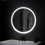Kerek LED-es tükör, 70 cm, Celeste MotionGlow Marcello, páramentesítő rendszer, óra és hőmérő, szabályozható, meleg, semleges hideg fény 3000K/4000K/6000K Marcello tükrök alapértelmezett cím Alessandro Design