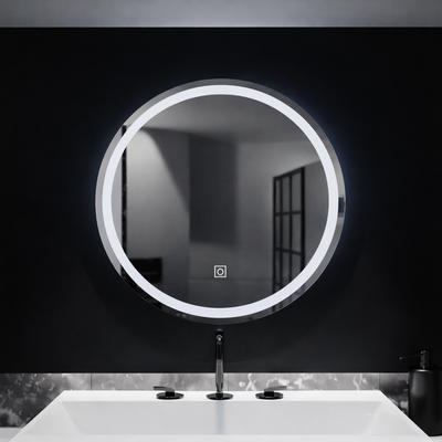 Kerek LED -tükör, 70 cm, alapvető érintés