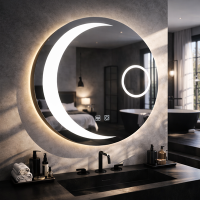 LED kerek tükör, 80 cm, Orbis Touch, páramentesítő rendszer, szabályozható, E31S/80X80