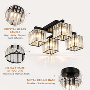Lustra Georgiana, LC111/4BK, 4x E27, Negru, Metal Lustre Clasice Default Title Alessandro Design