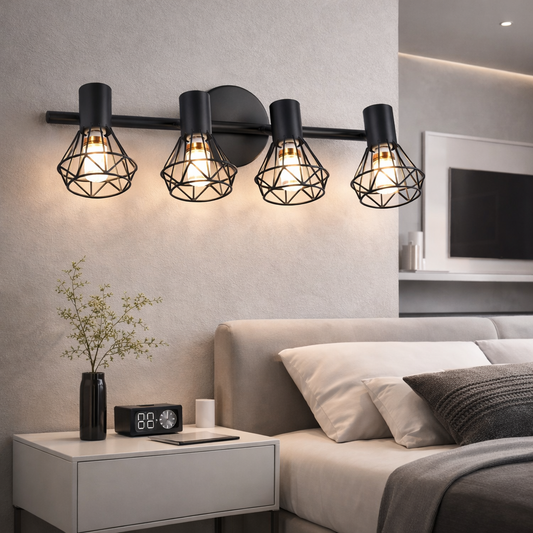 Lustra cu Abajur, GRACIE, Diamant, 4xE14, Negru, Metal Lustre Clasice Default Title Alessandro Design