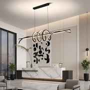 Függesztett LED-csillár távirányítóval RIBBON 64W, Lineáris, Hideg/Meleg/Semleges fény, Fényszabályozható, Fekete, Állítható magasságú LED-csillárok távirányítóval Alapértelmezett cím Alessandro Design