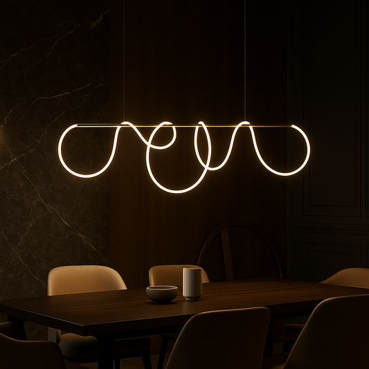LED-csillár DIVINO Gold 96W rugalmas szilikon csővel, 96W, 150cm - Állítható fény 3000K/4000K/6000K Modern csillárok Alapértelmezett cím Alessandro Design