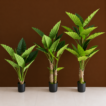 Plantă Artificială Tip Alocasia, 2 tulpini, 190 cm, Verde