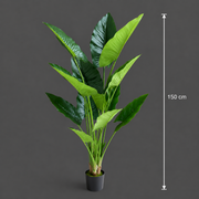 Plantă Artificială Tip Alocasia, 12 frunze, 150 cm, Verde