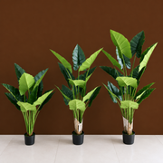 Plantă Artificială Tip Alocasia, 14 frunze, 170 cm, Verde