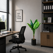 Planta Artificială Copac Tip Bananier, 130 cm, 6 frunze, Verde, cu Ghiveci