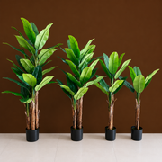 Planta Artificială Copac Tip Bananier, 210 cm, 31 frunze, Verde, cu Ghiveci