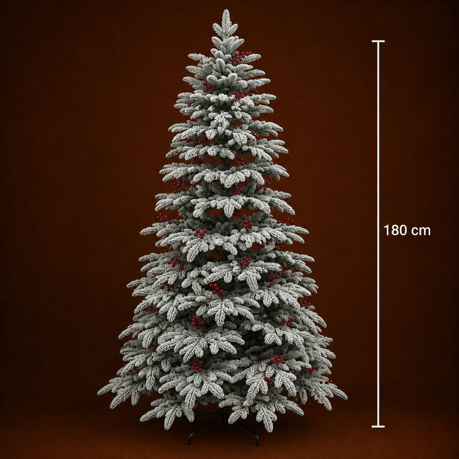 Brad Artificial CRAN, 180 cm, 505 vârfuri, Verde si Alb