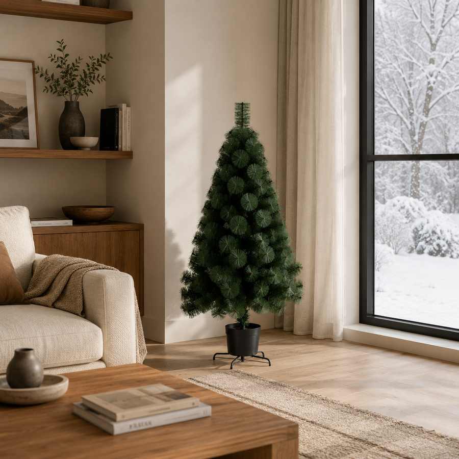 Brad Artificial MANIITSOQ, 180 cm, 220 vârfuri, Suport Metalic, Verde