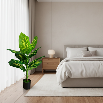 Plantă Artificială Tip Dieffenbachia, 100 cm, Verde
