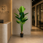 Plantă Artificială Tip Strelitzia, 180 cm, 15 frunze, Verde