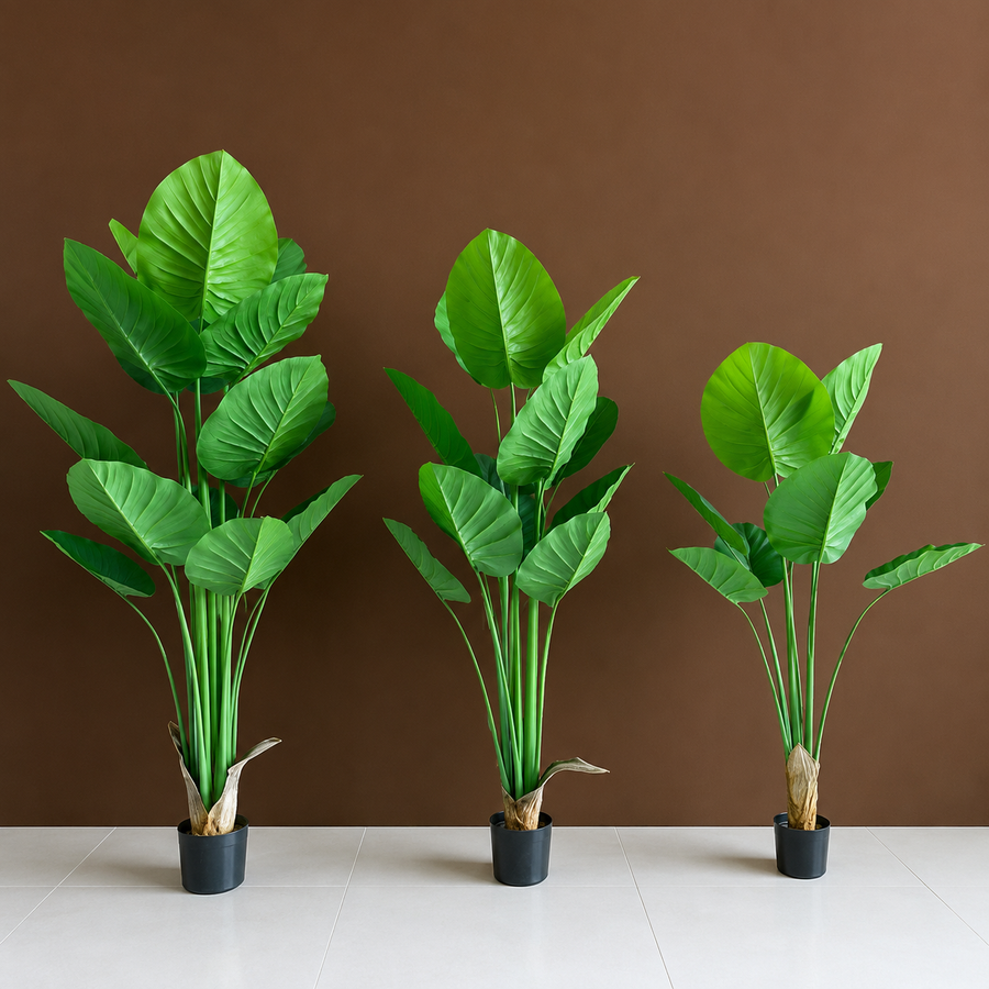 Plantă Artificială Tip Strelitzia, 180 cm, 15 frunze, Verde