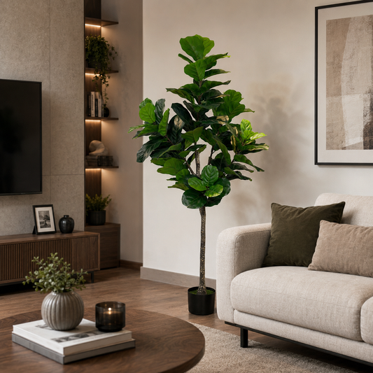 Planta Artificială Copac Tip Ficus, 180 cm, Verde, cu Ghiveci