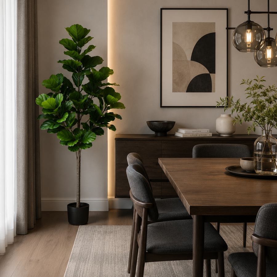 Planta Artificială Copac Tip Ficus, 180 cm, Verde, cu Ghiveci