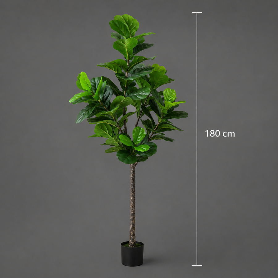 Planta Artificială Copac Tip Ficus, 180 cm, Verde, cu Ghiveci