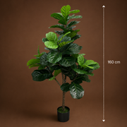 Planta Artificială Copac Tip Ficus, 3 brate, 160 cm, Verde, cu Ghiveci