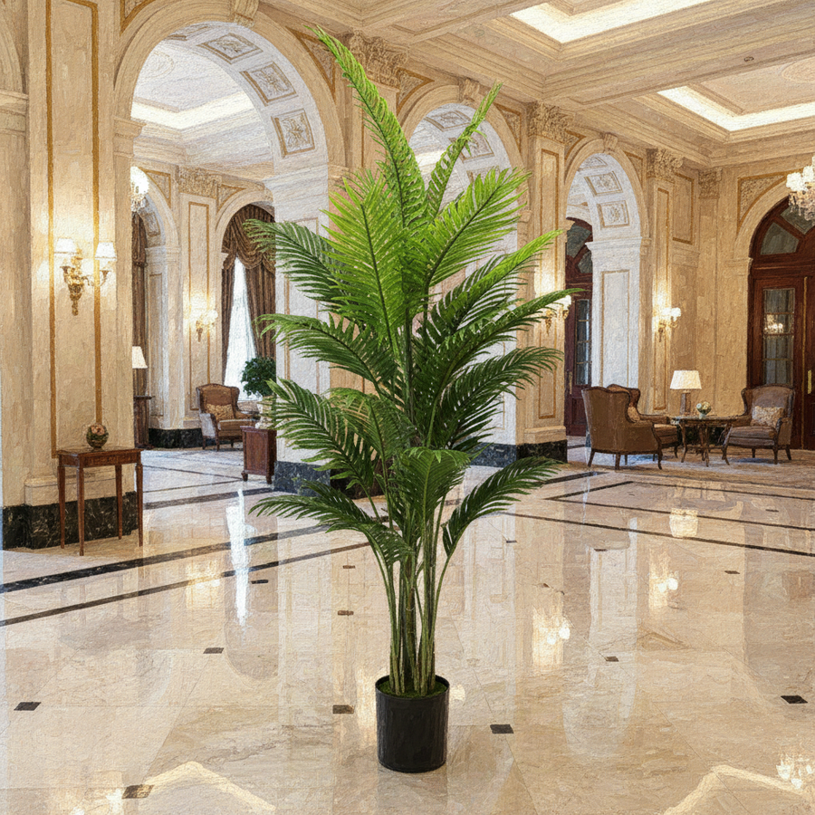 Plantă Artificială Tip Palmier Areca, 25 frunze, 190 cm, Verde