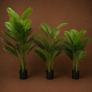 Planta Artificială Copac Tip Palmier Kentia, 12 frunze, 120 cm, Verde, cu Ghiveci