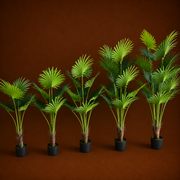Plantă Artificială Tip Palmier Livistona Evantai, 10 frunze, 160 cm, Verde