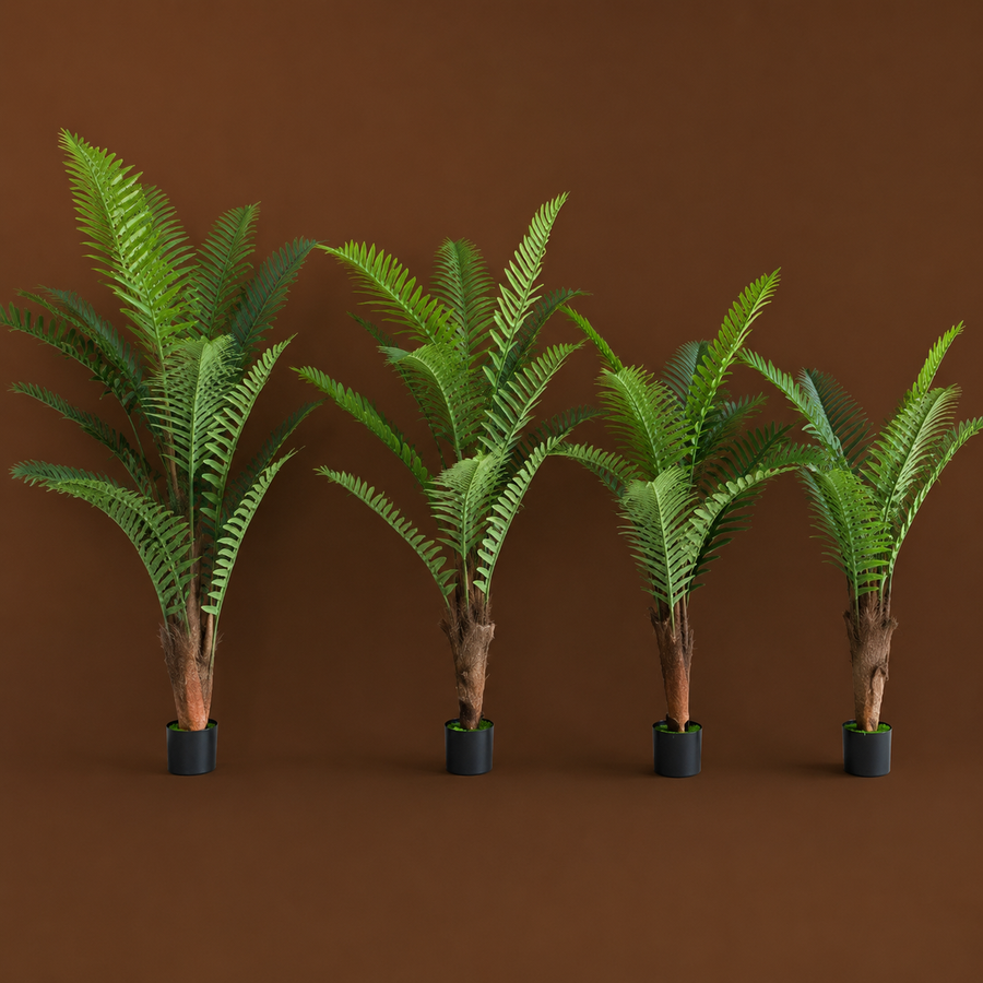 Planta Artificială Copac Tip Palmier Regal, 220 cm, 18 frunze, Verde, cu Ghiveci