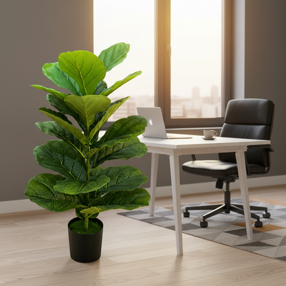 Planta Artificială Copac Tip Smochin, 70 cm, Verde, cu Ghiveci