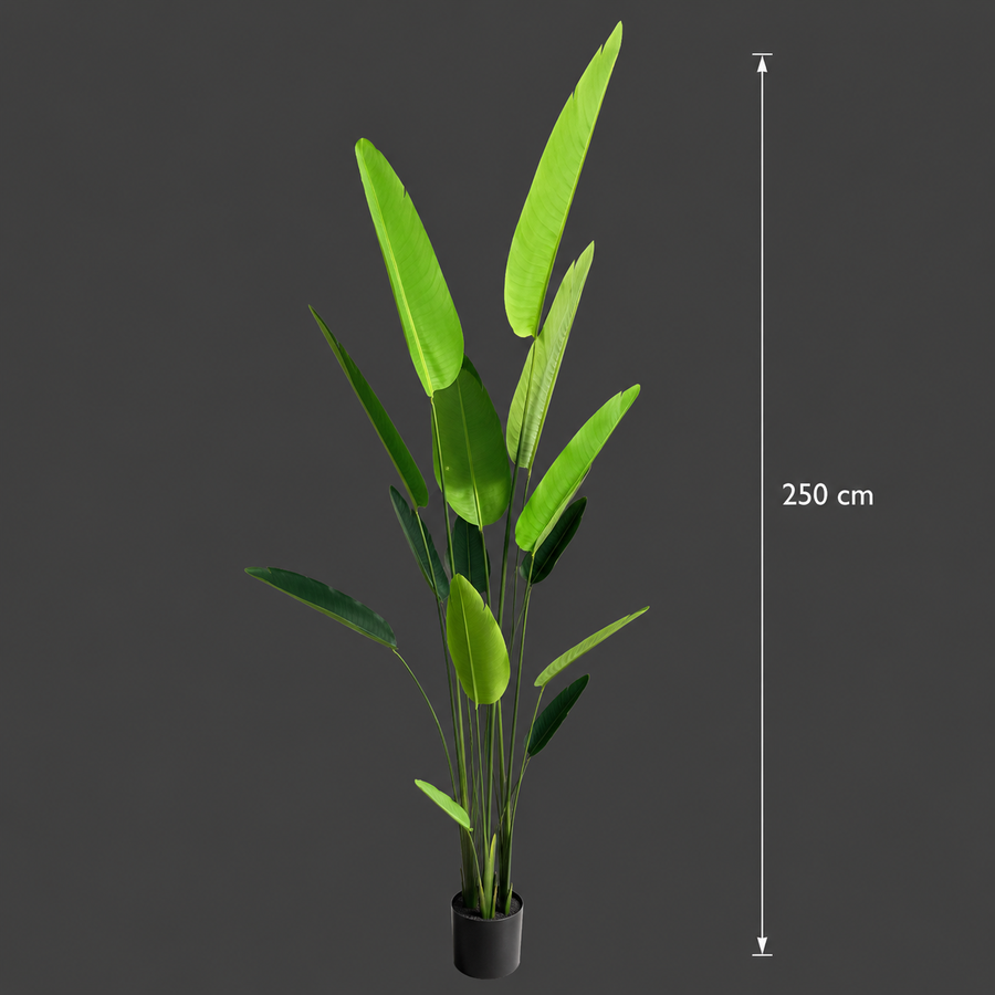 Plantă Artificială Tip Strelitzia Nicolai(Pasărea Paradisului), 250 cm, Verde