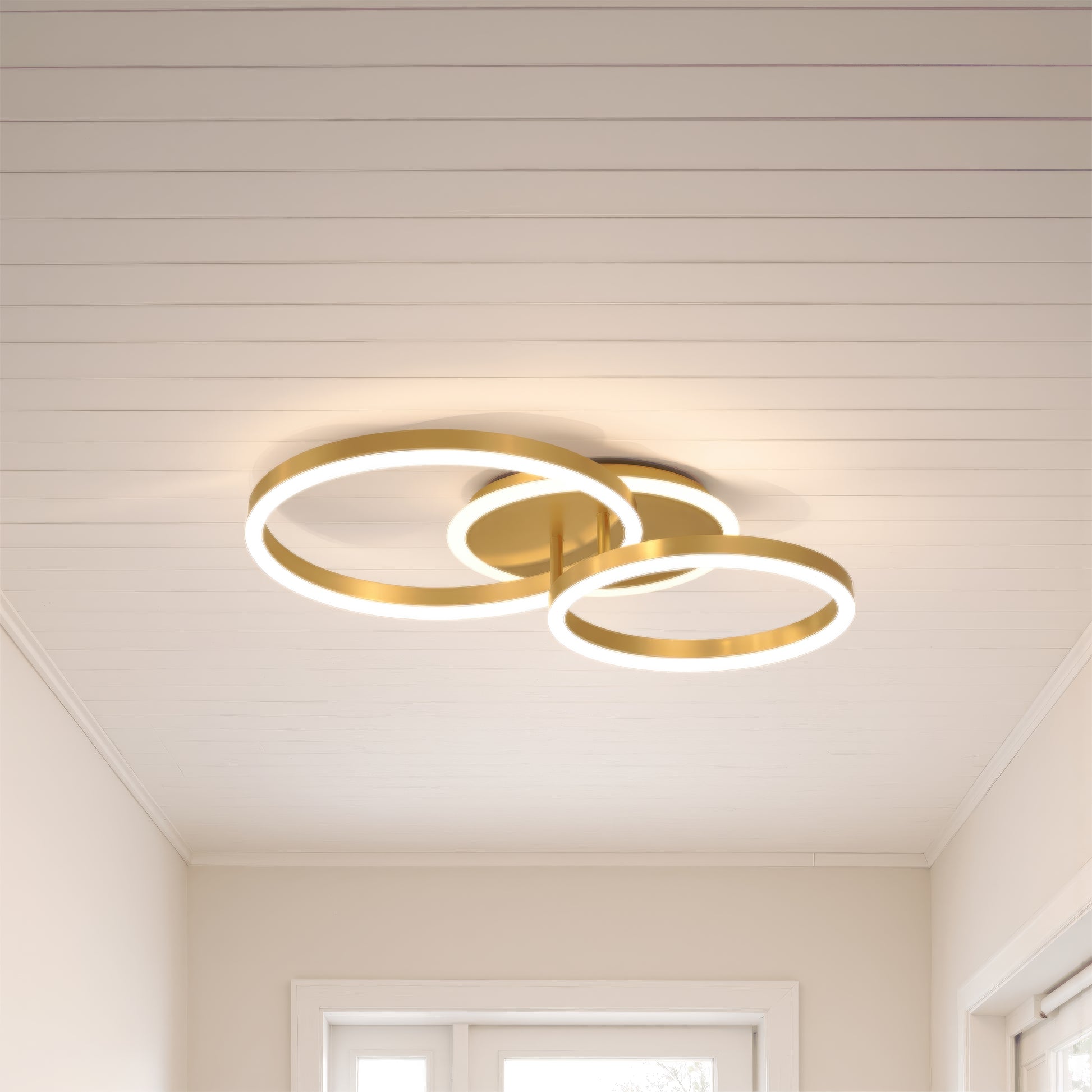 LED csillár távirányítóval RINOVA 66W, 2 kör, hideg/meleg/semleges fény, szabályozható, fényes arany LED csillárok távirányítóval Alapértelmezett cím Alessandro Design
