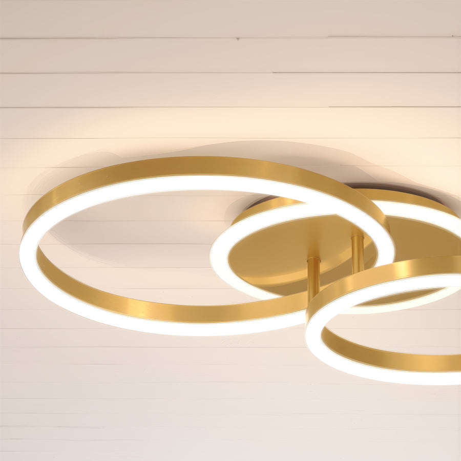 LED csillár távirányítóval RINOVA 66W, 2 kör, hideg/meleg/semleges fény, szabályozható, fényes arany LED csillárok távirányítóval Alapértelmezett cím Alessandro Design