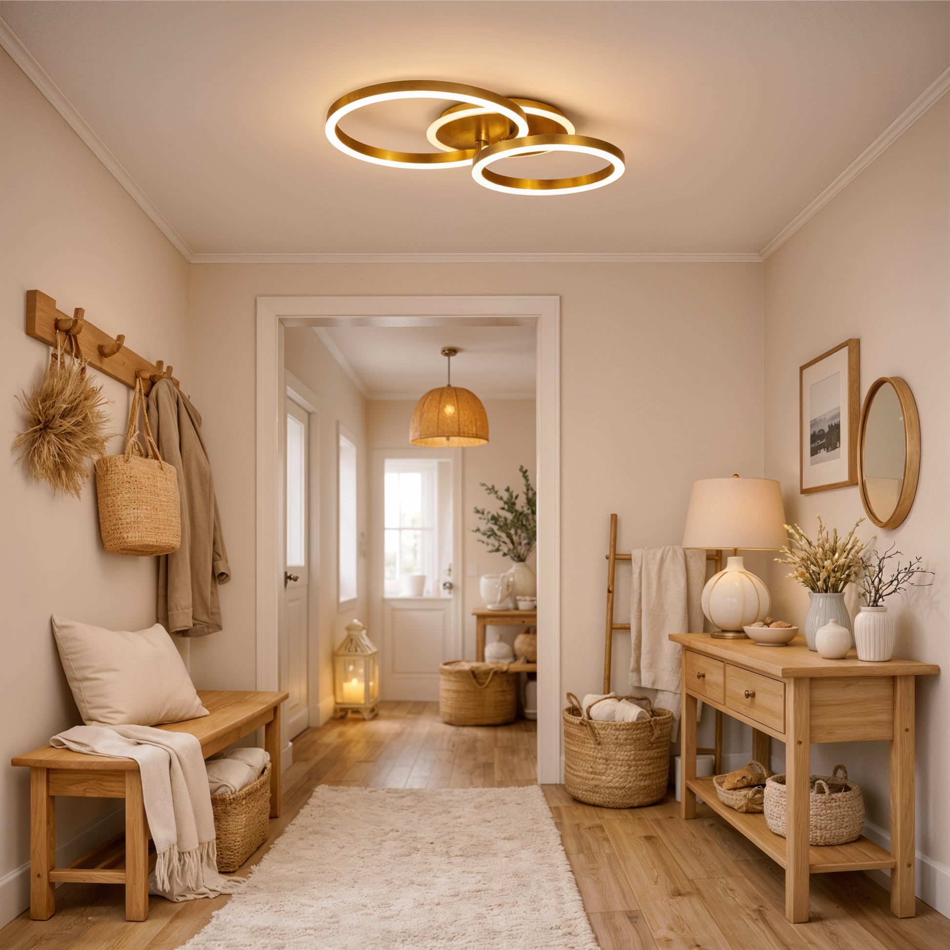 LED csillár távirányítóval RINOVA 66W, 2 kör, hideg/meleg/semleges fény, szabályozható, fényes arany LED csillárok távirányítóval Alapértelmezett cím Alessandro Design