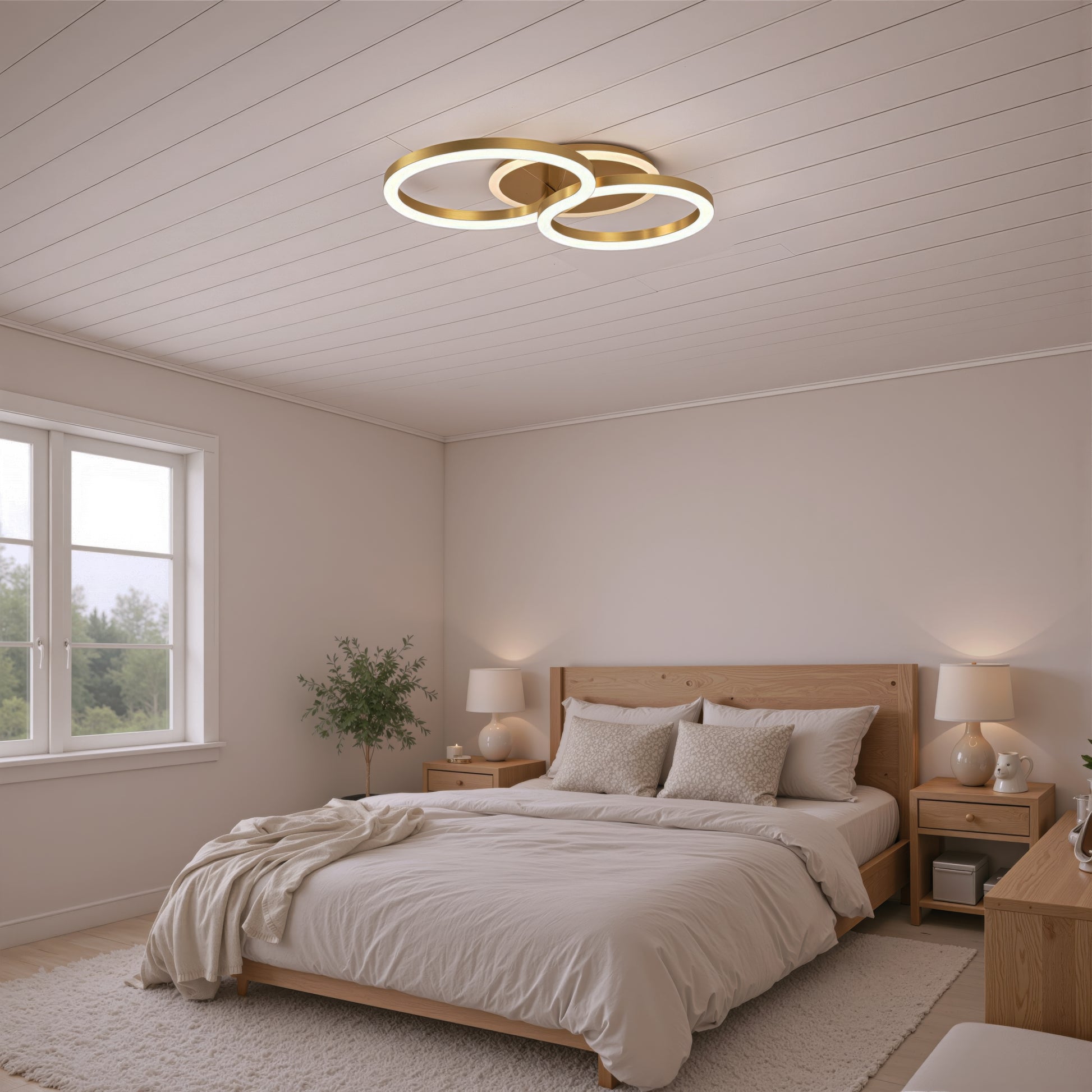LED csillár távirányítóval RINOVA 66W, 2 kör, hideg/meleg/semleges fény, szabályozható, fényes arany LED csillárok távirányítóval Alapértelmezett cím Alessandro Design