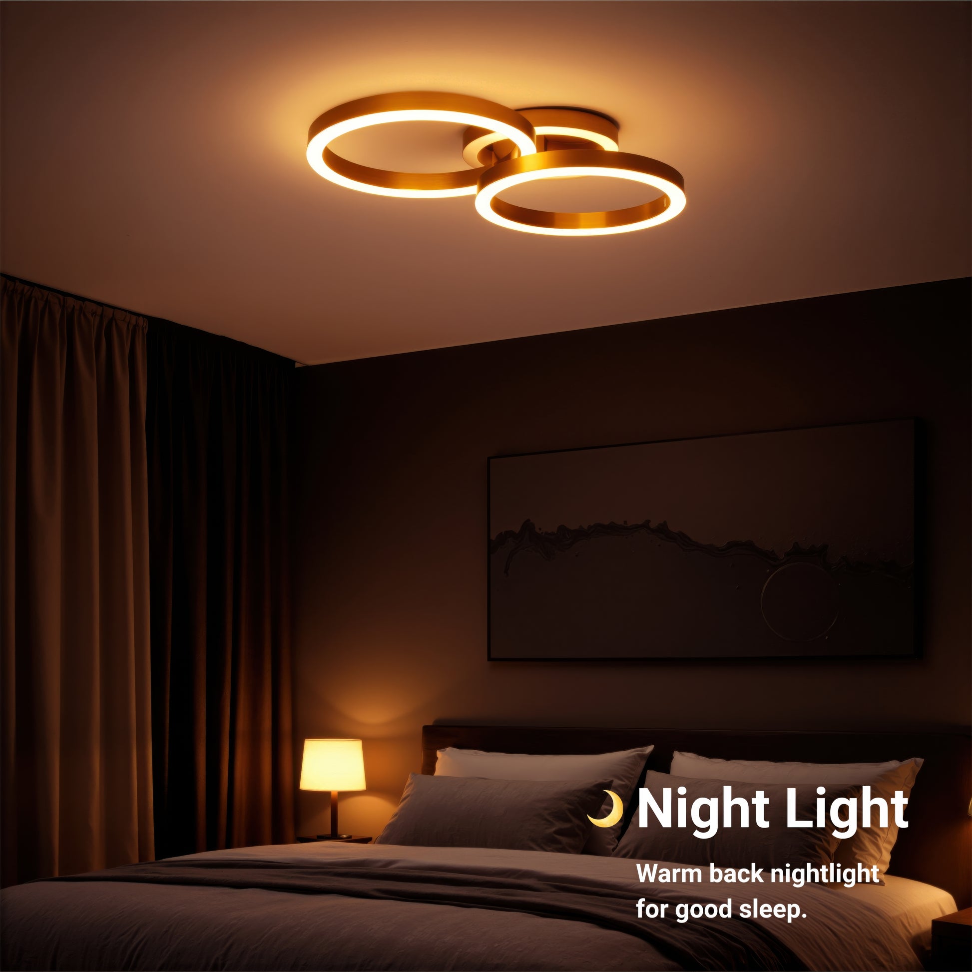 LED csillár távirányítóval RINOVA 66W, 2 kör, hideg/meleg/semleges fény, szabályozható, fényes arany LED csillárok távirányítóval Alapértelmezett cím Alessandro Design