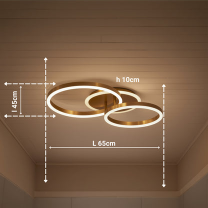 LED csillár távirányítóval RINOVA 66W, 2 kör, hideg/meleg/semleges fény, szabályozható, fényes arany LED csillárok távirányítóval Alapértelmezett cím Alessandro Design