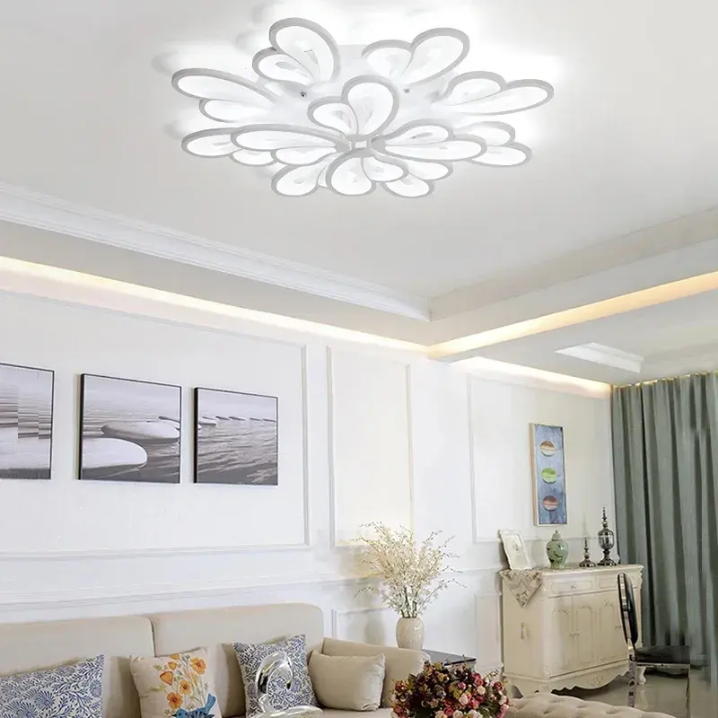 LED-es csillár távirányítóval BLOSSOM 146W, 12 szirom, hideg/meleg/semleges fény 3000k/4000k/6000k, szabályozható, fehér LED-csillár távirányítóval Alapértelmezett cím Alessandro Design