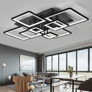 LED csillár távirányítóval ELLA 186W, 8 négyzet, hideg/meleg/semleges fény, szabályozható, fekete LED csillárok távirányítóval Alapértelmezett cím Alessandro Design